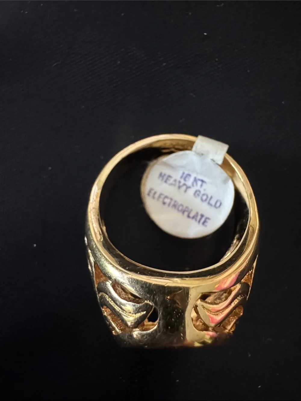 18K Heavy Gold Electroplated Statement Ring - Size 11 - NWT